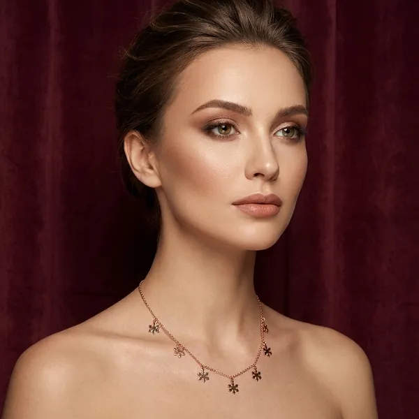 Gold_Tone_Floral_Charm_Necklace_for_Women