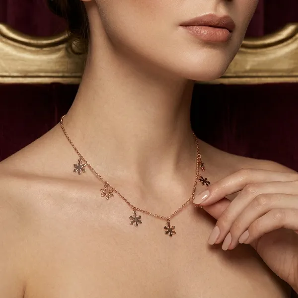 Gold_Tone_Floral_Charm_Necklace_for_Women