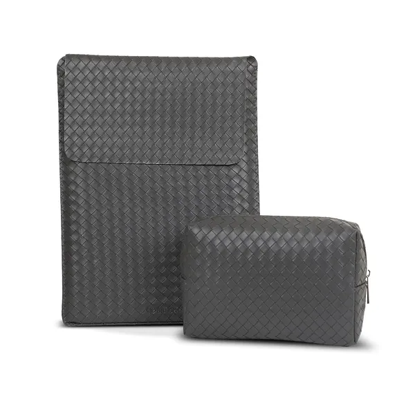 Enthopia_13_Inch_Laptop_Sleeve_For_13_13_3_Inch_Macbooks_Other_Slim_Laptops_Sleeve_With_Organiser_Pouch_For_Mouse_Charger_Hard_Disk_Pen_Drive_Etc_Vegan_Leather_Chequered_Grey
