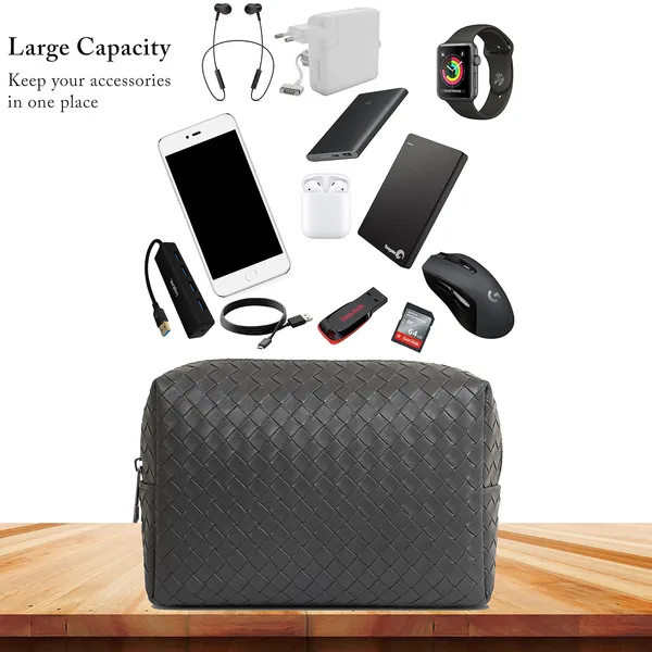 Enthopia_13_Inch_Laptop_Sleeve_For_13_13_3_Inch_Macbooks_Other_Slim_Laptops_Sleeve_With_Organiser_Pouch_For_Mouse_Charger_Hard_Disk_Pen_Drive_Etc_Vegan_Leather_Chequered_Grey
