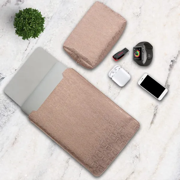 Enthopia_13_Inch_Laptop_Sleeve_For_13_13_3_Inch_Macbooks_Other_Slim_Laptops_Sleeve_With_Organiser_Pouch_For_Mouse_Charger_Hard_Disk_Pen_Drive_Etc_Vegan_Leather_Snake_Pink_Gold