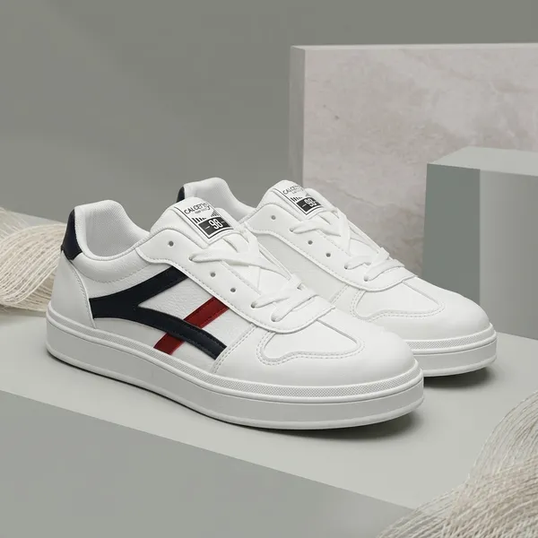 White_And_Black_Rubber_Sole_Casual_Sneakers_For_Men