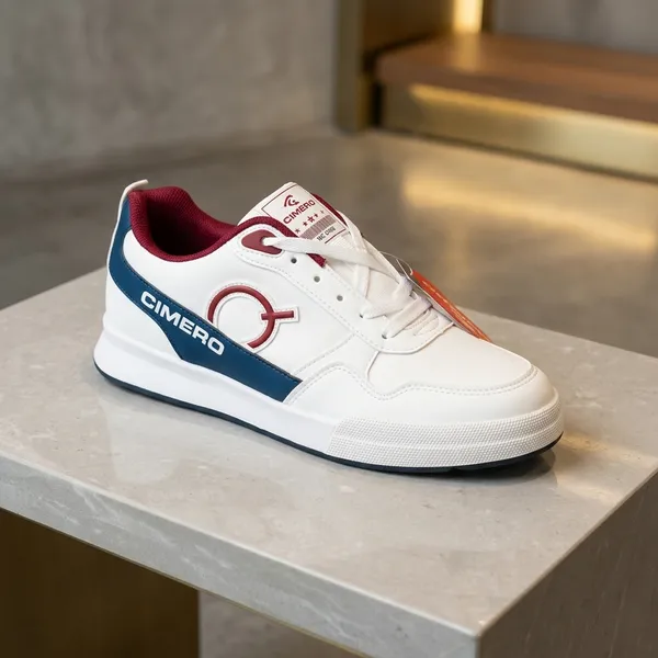 White_And_Red_Thermoplastic_Rubber_Sole_Casual_Sneakers_For_Men