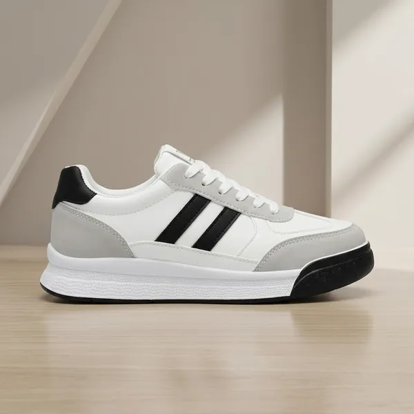 White_And_Black_Thermoplastic_Rubber_Sole_Casual_Sneakers_For_Men