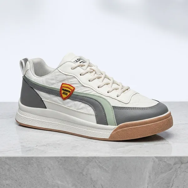 White_And_Grey_Thermoplastic_Rubber_Sole_Sneakers_For_Men