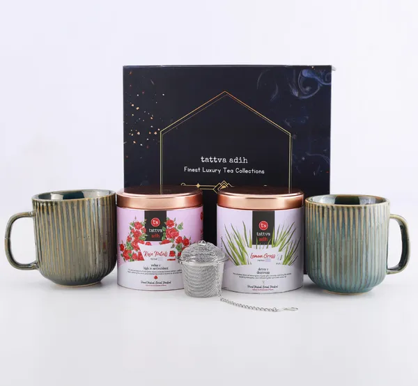 Tattva_Adih_Rose_Petals_(25G)_&_Lemongrass_(50G)_Herbal_Drink_Gift_Hamper_|_Premium_Caffeine-Free_Herbal_Drink_Gift_Box_With_Stainless_Steel_Infuser_&_2_Ceramic_Cups_|_Luxury_Wellness_Gift_Set_For_Festive_&_Corporate_Gifting