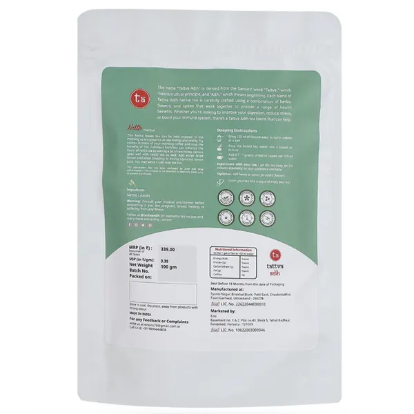 Tattva_Adih_Himalayan_Stinging_Nettle_Leaf_Herbal_Drink,_100Gm_Pouch,_60+_Cups,_Anti-Inflammatory,_Caffeine-Free_Dried_Loose_Leaf,_Supports_Immunity,_Natural_Ingredients_Soothing_Hot_Drink