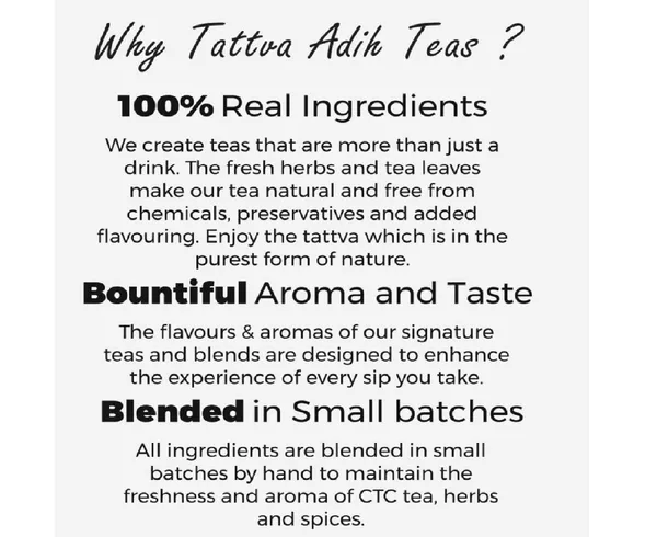 Tattva_Adih_Chennai_Special_Masala_Chai,100G,_60+Cups,Ctc_Blended_With_Ginger,_Cardamon,_Bay_Leaves,_Fennel,_Cloves,_Cinnamon,_Golmire_And_Other_Species_Premium_Blend_In_Pouch_Packaging