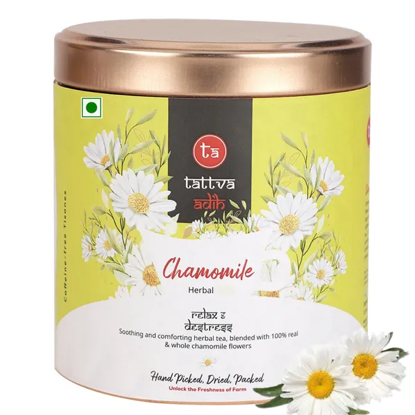 Tattva_Adih_Chamomile_Loose_Flower_Drink,_50_Gm_Airtight_Container_30+_Cups,_Promotes_Good_Sleep_&_Stress_Relief,_Soothing_For_Relaxation,_Caffeine_Free,_Natural_Dried_Flowers_Based_Herbal_Drink