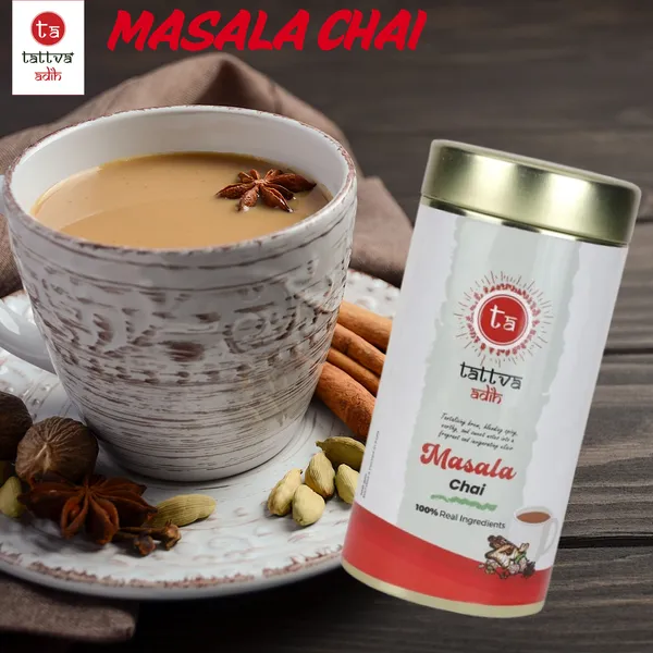Tattva_Adih_Masala_Chai,100G,_60+Cups,_Ctc_Blended_With_Cardomom,_Dry_Ginger,_Cloves,_Black_Pepper,_Cinnamon_&_Other_Spices_Airtight_Container