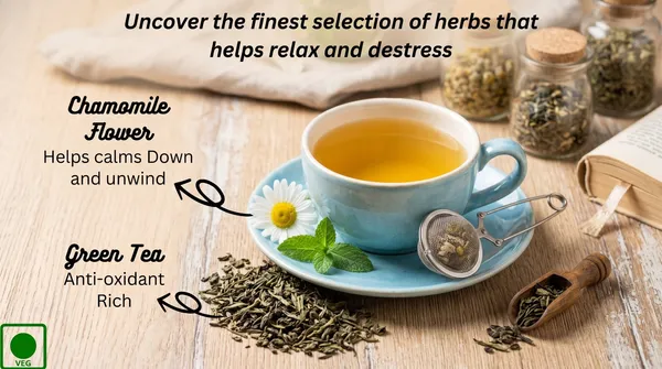 Tattva_Adih_Chamomile_Green_Tea_100G,_60+_Cups_|_Stress_Relief_&_Good_Sleep_I_Whole_Leaf_Green_Tea_&_Pure_Flower_Buds_Of_Chamomile|Loose_Leaves_(100_Grams_(Ziplock_Pouch))