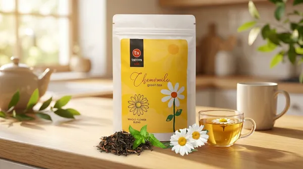 Tattva_Adih_Chamomile_Green_Tea_100G,_60+_Cups_|_Stress_Relief_&_Good_Sleep_I_Whole_Leaf_Green_Tea_&_Pure_Flower_Buds_Of_Chamomile|Loose_Leaves_(100_Grams_(Ziplock_Pouch))
