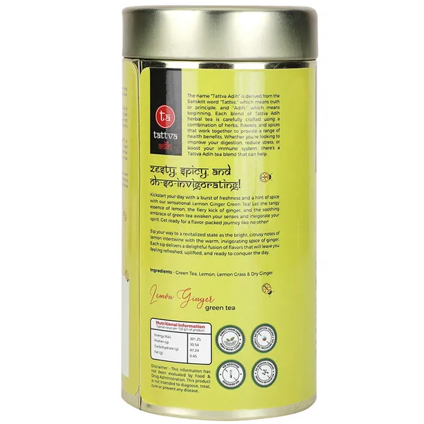 Tattva_Adih_Lemon_Ginger_Green_Tea_100G_60+_Cups_|Infusion_Tea,_Warming,_Ginger_Spice_And_Zesty_Lemon_Flavour_G/T_(100_Grams_Airtight_Container)