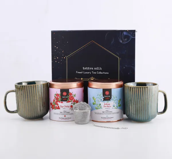 Tattva_Adih_Pack_Of_5_Herbal_Drink_Gift_Set_With_Butterfly_Pea_Flower_(25G),_Rose_Petals_(25G)_In_Airtight_Containers_And_Two_Ceramic_Cups_(Pack_Of_5,_Drink_Gift_Hamper)