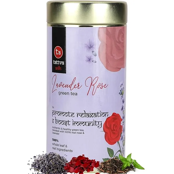 Tattva_Adih_Lavender_Rose_Green_Tea_100G,_60+_Cups_I_100%_Whole_Leaf_And_Real_Ingridients_I_Loose_Leaves_I_Relax_&_Sleep_(100_Grams_-_Airtight_Container)