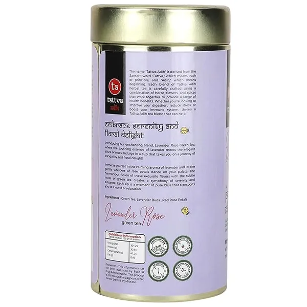Tattva_Adih_Lavender_Rose_Green_Tea_100G,_60+_Cups_I_100%_Whole_Leaf_And_Real_Ingridients_I_Loose_Leaves_I_Relax_&_Sleep_(100_Grams_-_Airtight_Container)