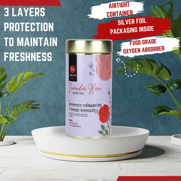 Tattva_Adih_Lavender_Rose_Green_Tea_100G,_60+_Cups_I_100%_Whole_Leaf_And_Real_Ingridients_I_Loose_Leaves_I_Relax_&_Sleep_(100_Grams_-_Airtight_Container)
