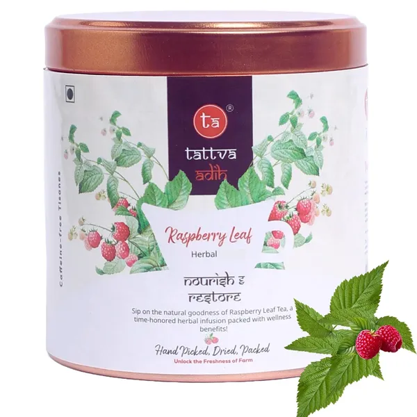 Tattva_Adih_Raspberry_Leaf_Drink,_50_Grams_Airtight_Tin,_30+_Cups_For_Pcos_Pregnancy_And_Fertility_Support_|_Natural_Herbal_Blend_For_Hormonal_Balance_Reproductive_Health_And_Women’S_Wellness_|_Caffeine_Free|