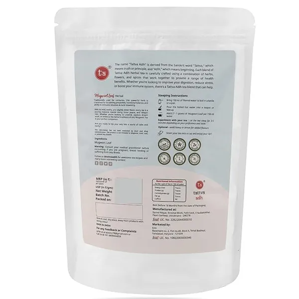 Tattva_Adih_Mugwort_Leaf_Natural_Herbal_Infusion_100G_60+_Cups_|_Supports_Energy,_Digestion,_Brain_Health_&_Hair_Wellness_|_Caffeine-Free,_Soothing_Herbal_Leaves_(100G_Ziplock_Pouch,_Mugwort_Leaf_Drink)