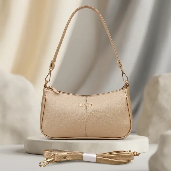 Beige_Textured_Vegan_Leather_Shoulder_Bag_For_Women