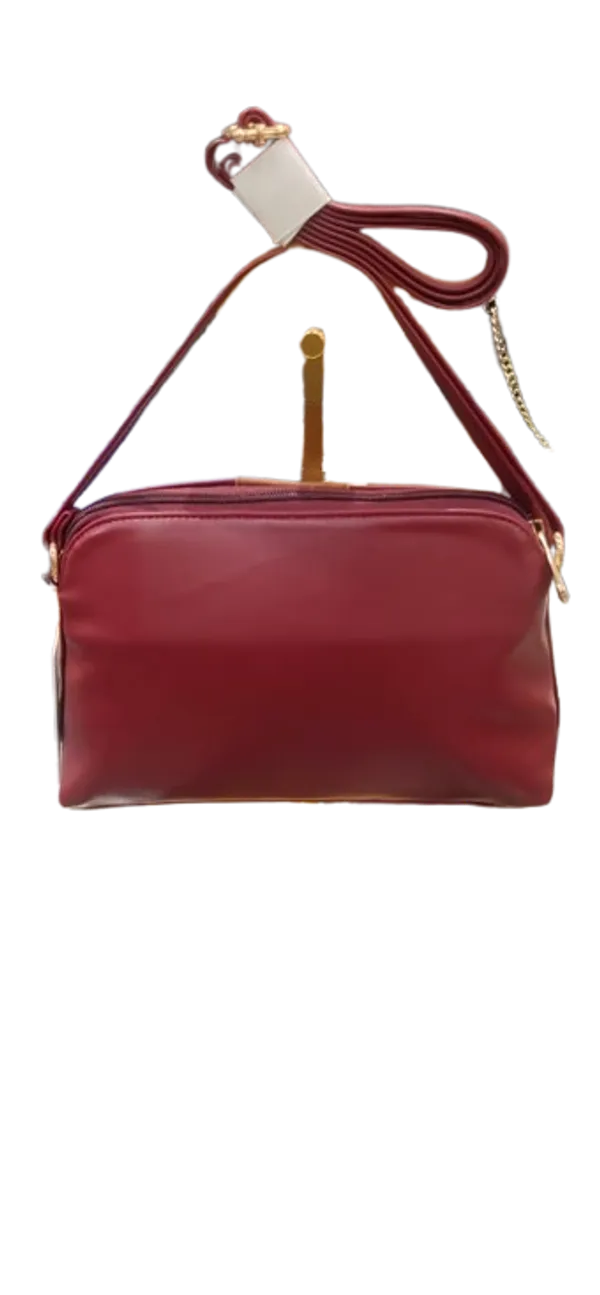 Maroon_Vegan_Leather_Striped_Detail_Crossbody_Bag_For_Women