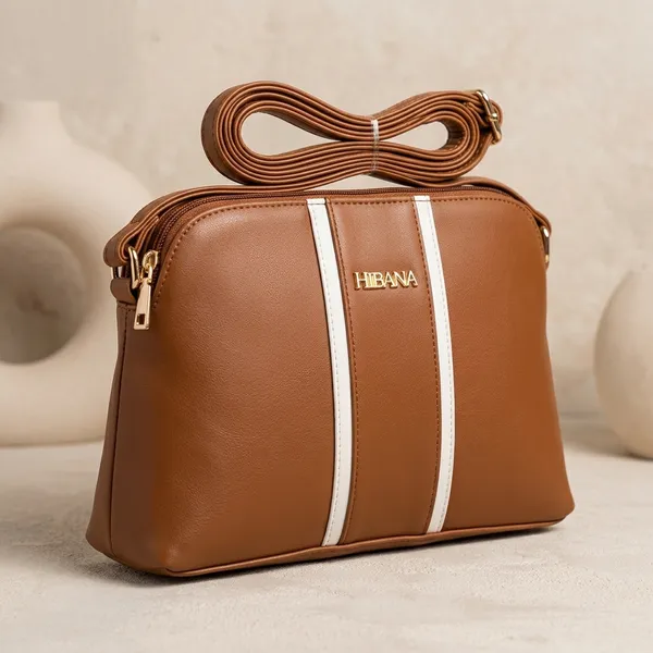 Brown_Vegan_Leather_Striped_Crossbody_Handbag_For_Women
