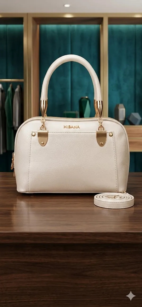 Champagne_Vegan_Leather_Structured_Bag_For_Women