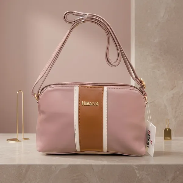 Pink_Vegan_Leather_Striped_Dome_Crossbody_Bag_For_Women
