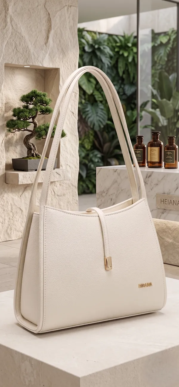 White_Vegan_Leather_Structured_Bag_For_Women