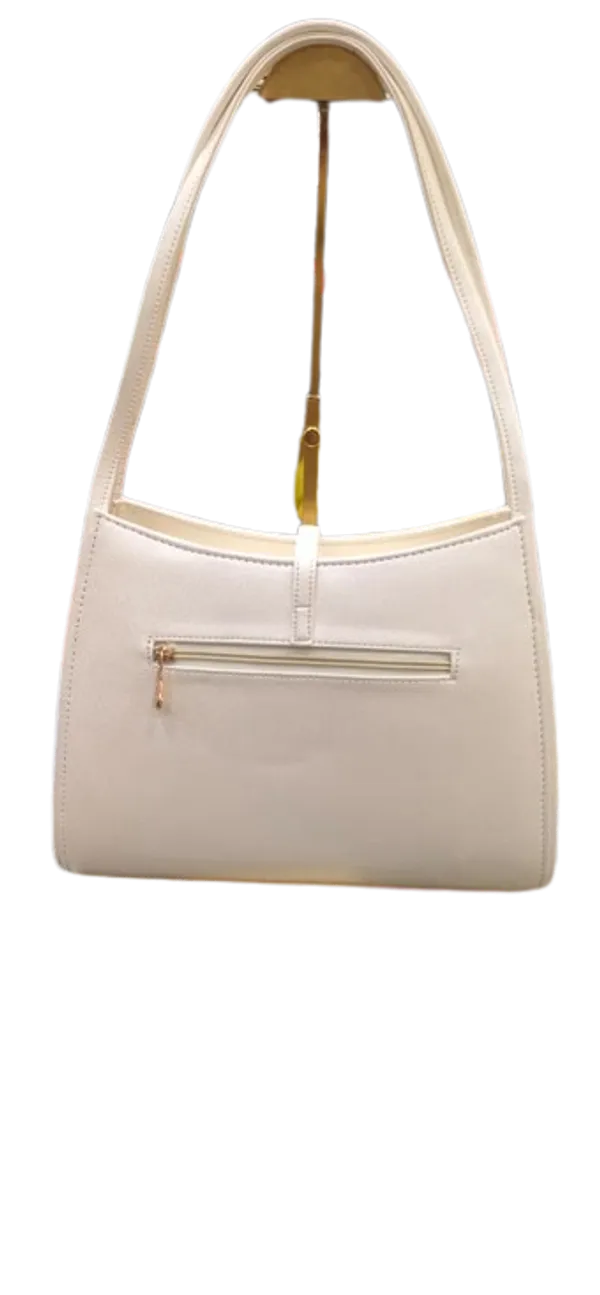 White_Vegan_Leather_Structured_Bag_For_Women