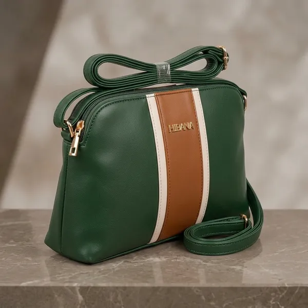 Green_Vegan_Leather_Stripe_Detail_Crossbody_Bag_For_Women