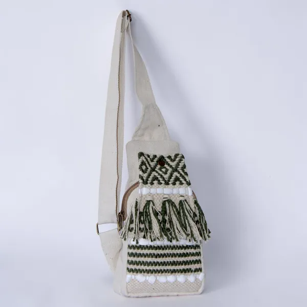 White_Handloom_Cotton_Crossbody_Bag_For_Men_&_Women