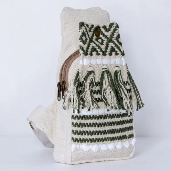 White_Handloom_Cotton_Crossbody_Bag_For_Men_&_Women