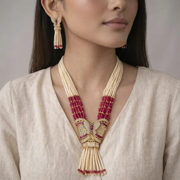 Butterfly_Pearl_Tassel_Necklace_Set