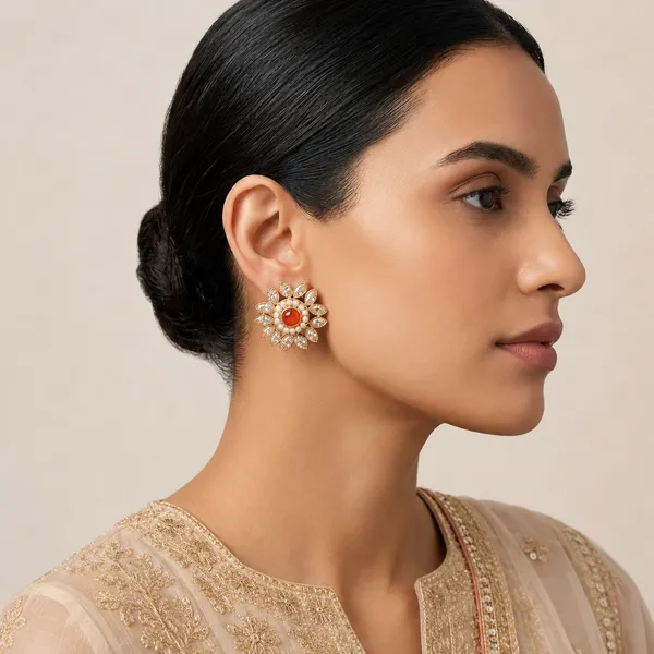 The_Reva_Saffron_Sunflower_Studs