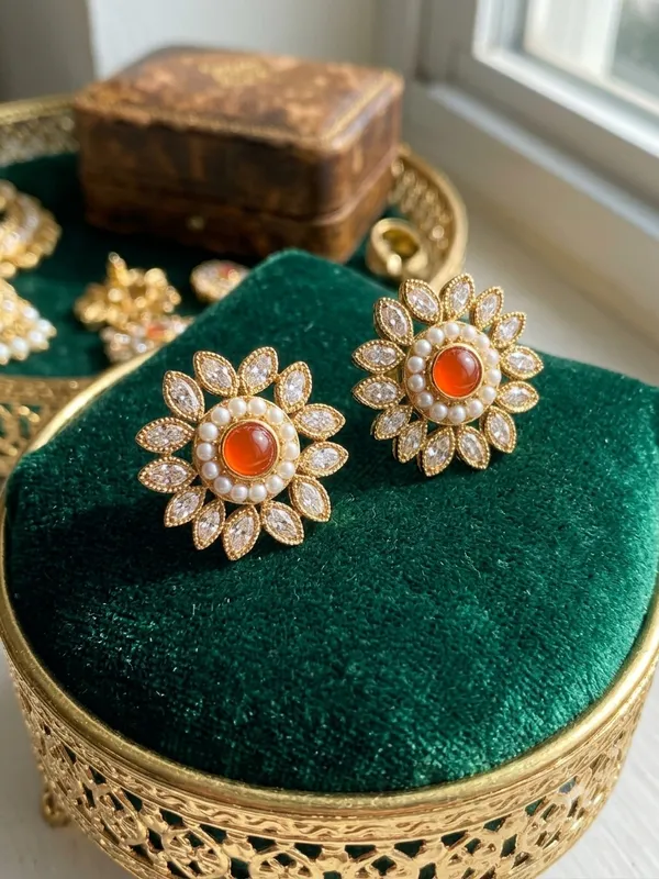 The_Reva_Saffron_Sunflower_Studs