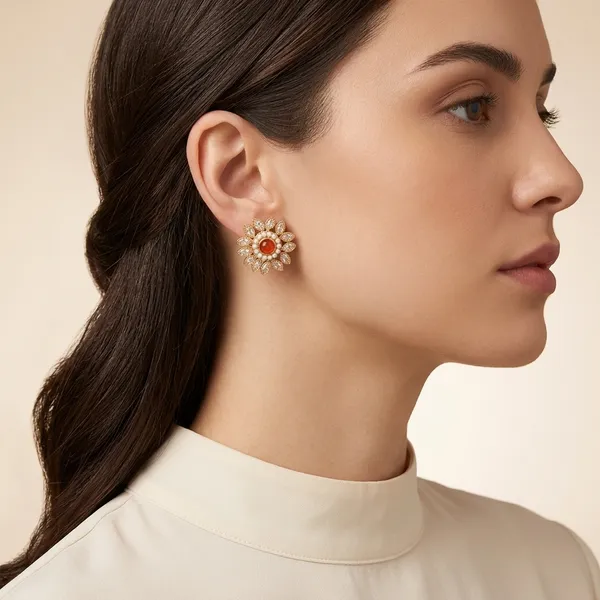 The_Reva_Saffron_Sunflower_Studs