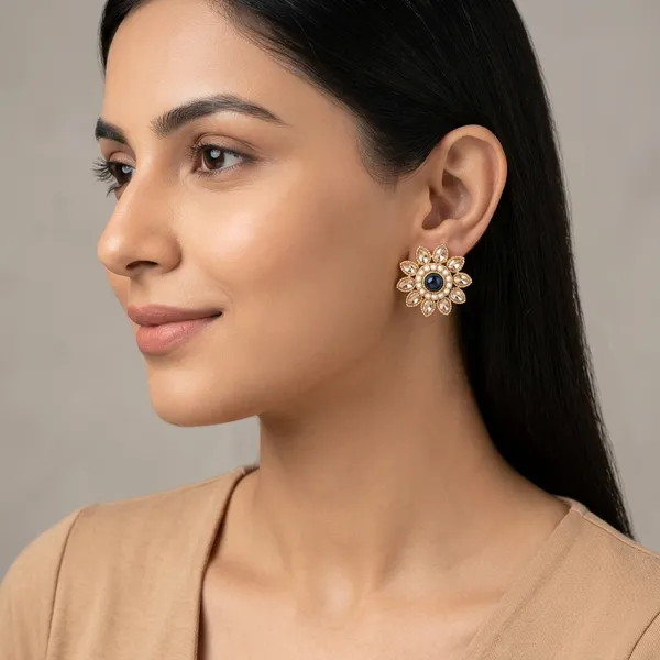 The_Reva_Blue_Sunflower_Studs