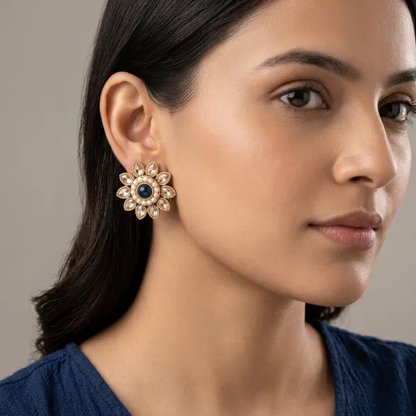 The_Reva_Blue_Sunflower_Studs