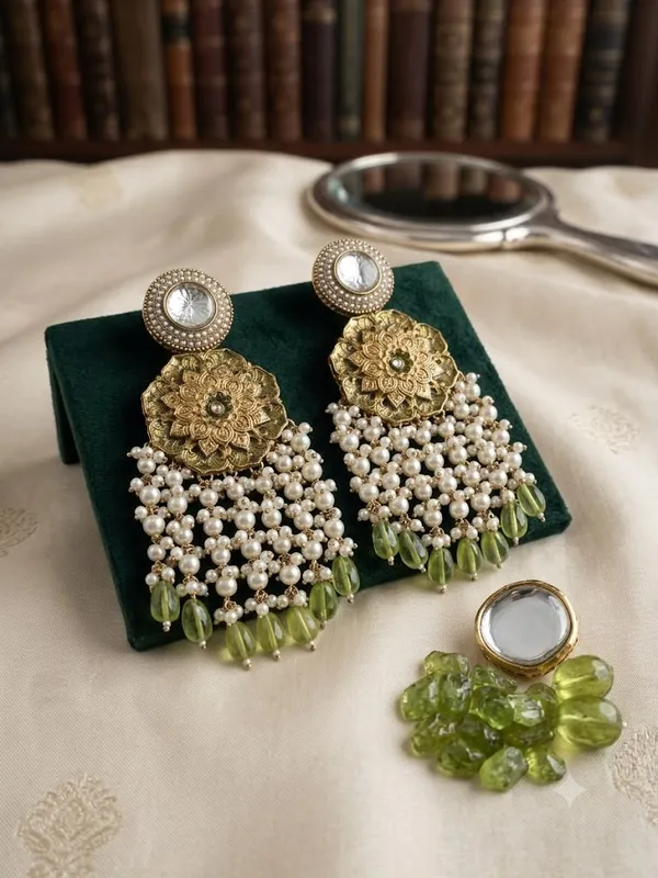 Floral_Motif_Kundan_And_Pearl_Drop_Chandbali_style_Earrings_(Pink)