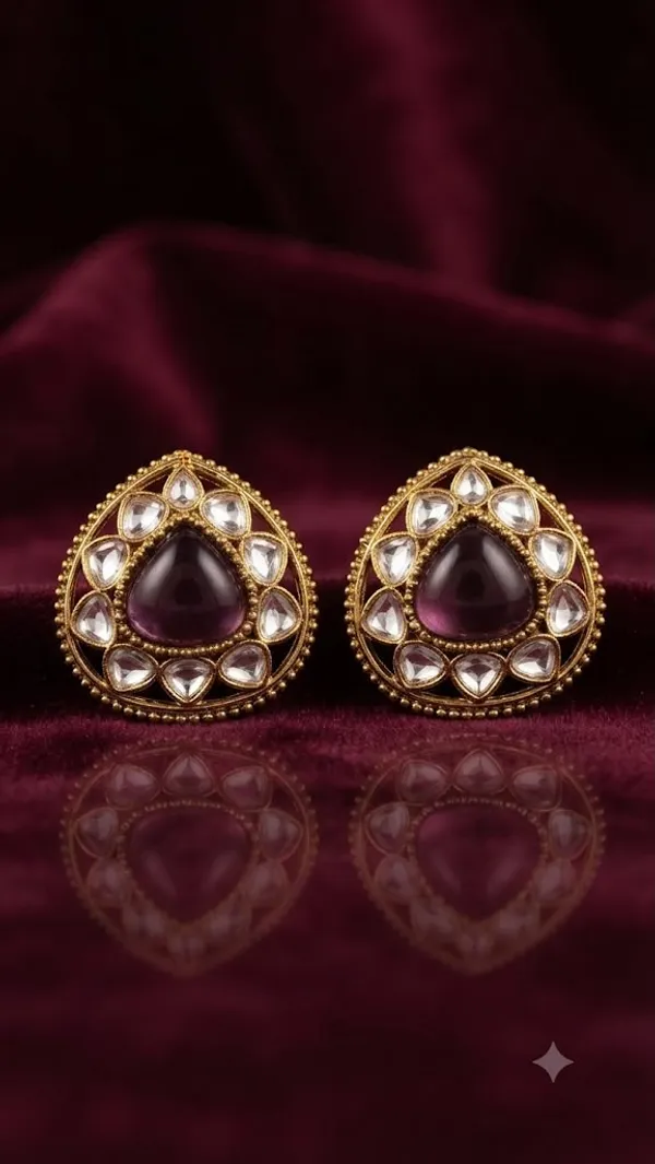 Orbit_Kundan_Earrings_(Maroon)