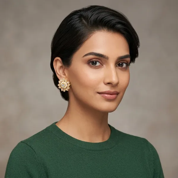 The_Reva_White_Sunflower_Studs