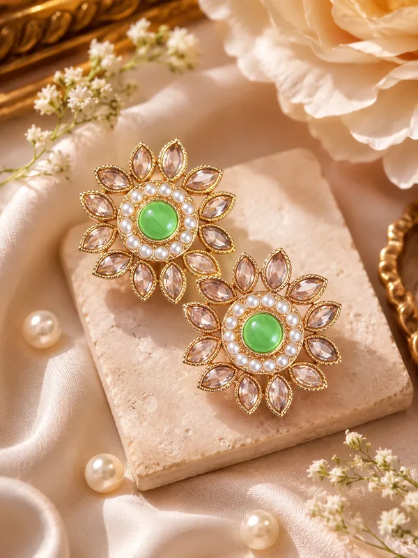The_Reva_Mint_Sunflower_Studs