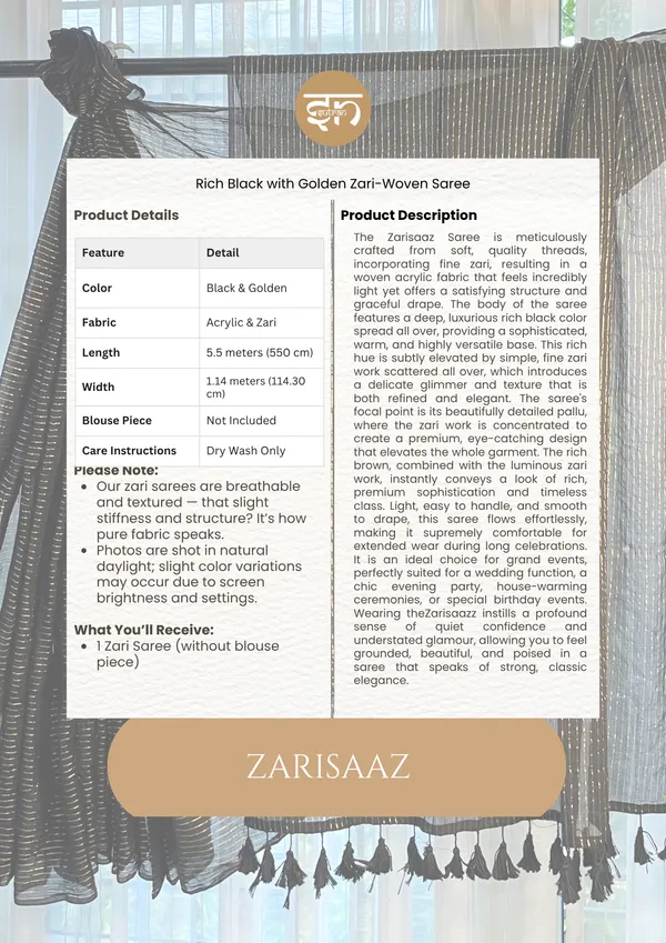 Zarisaaz:_Black_&_Golden_Zari_Woven_Sitar_Box_Saree_For_Women