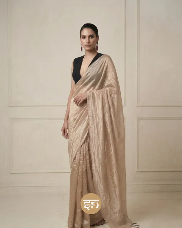 Taradhuli:_Beige_Raga_Tissue_Saree_For_Women