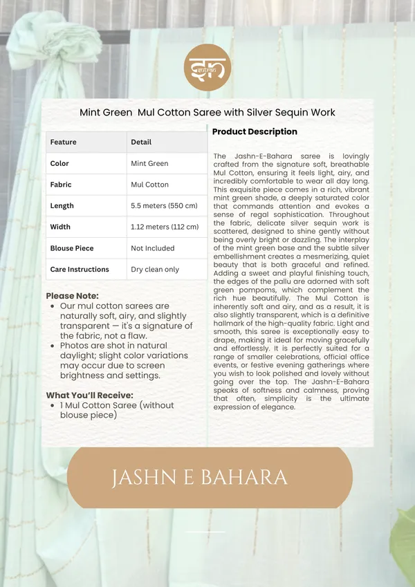 Jashn-E-Bahara:_Mint_Green_&_Silver_Mul_Cotton_Saree_With_Sequin_Work_For_Women