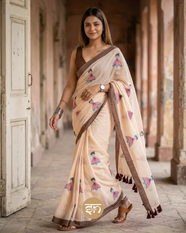 Dolly_Molly:_Beige_Mul_Cotton_Saree_With_Embroidery_Work_For_Women