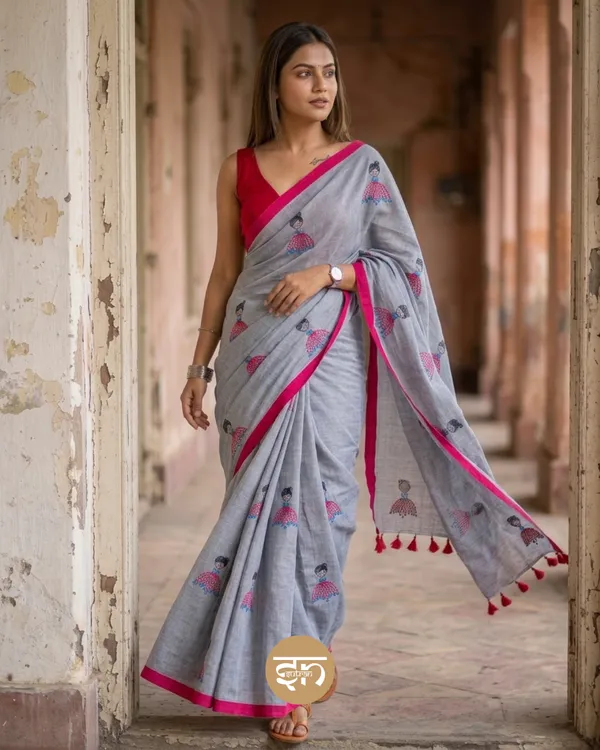 Dolly_Molly:_Grey_Mul_Cotton_Saree_With_Embroidery_Work_For_Women