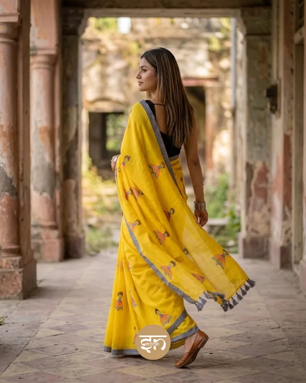 Dolly_Molly:_Yellow_Mul_Cotton_Saree_With_Embroidery_Work_For_Women