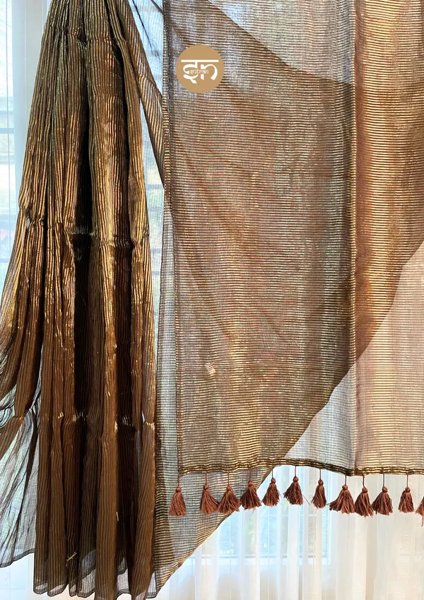 Zarisaaz:_Brown_&_Black_Zari_Woven_Sitarbox_Saree_For_Women